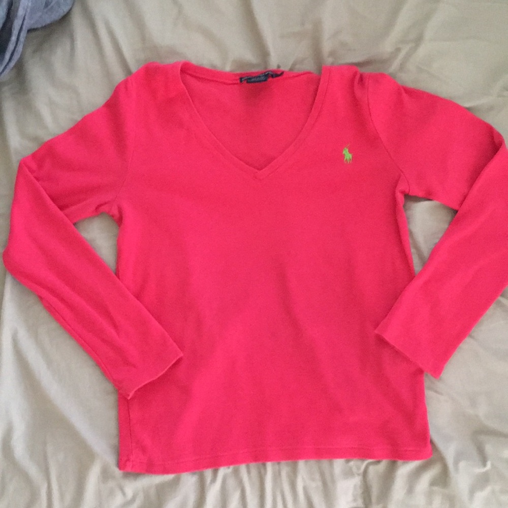 Ralph Lauren Sport Pink Vneck top